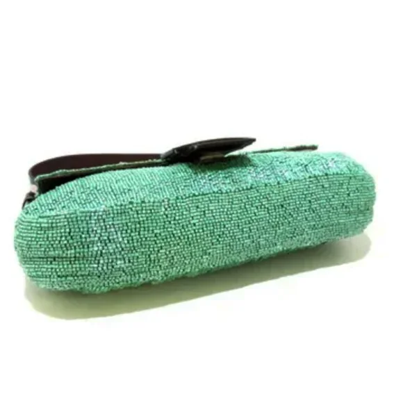 ❌SOLD❌ Fendi Baguette Shoulder Bag Beaded Green - Picture 2 of 3